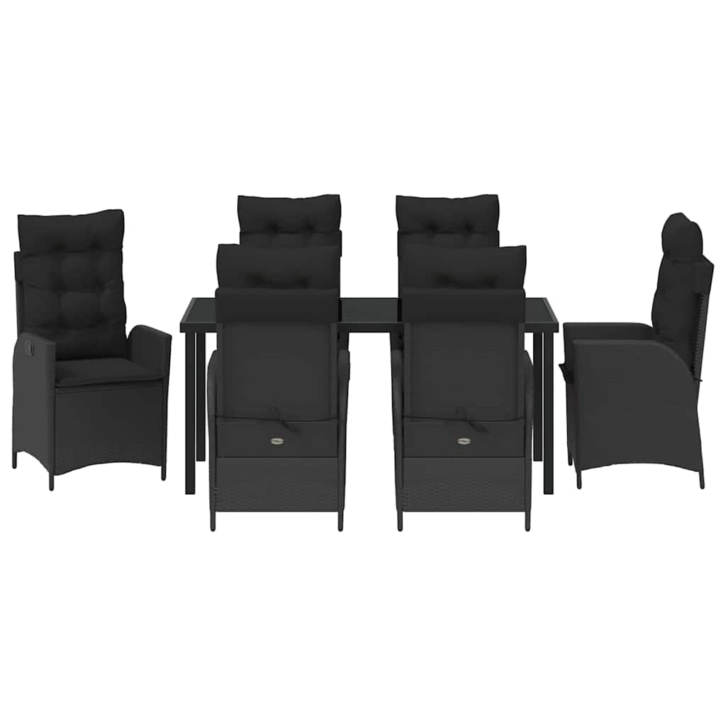 Ensemble de salle à manger pour jardin 7 pcs Noir polyrotin - XIOS