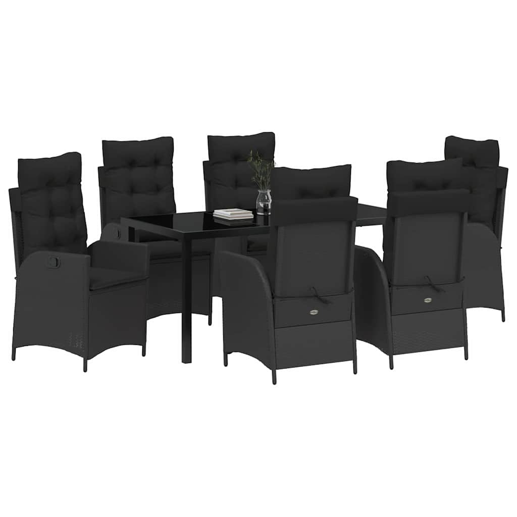 Ensemble de salle à manger pour jardin 7 pcs Noir polyrotin - XIOS