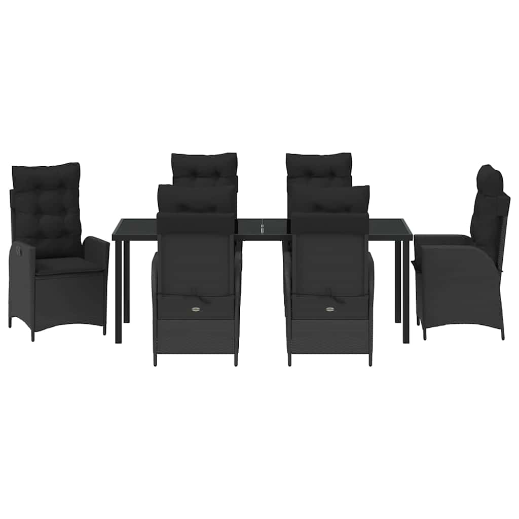 Ensemble de salle à manger pour jardin 7 pcs Noir polyrotin - XIOS