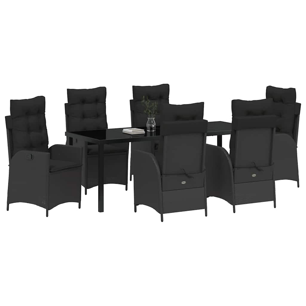 Ensemble de salle à manger pour jardin 7 pcs Noir polyrotin - XIOS