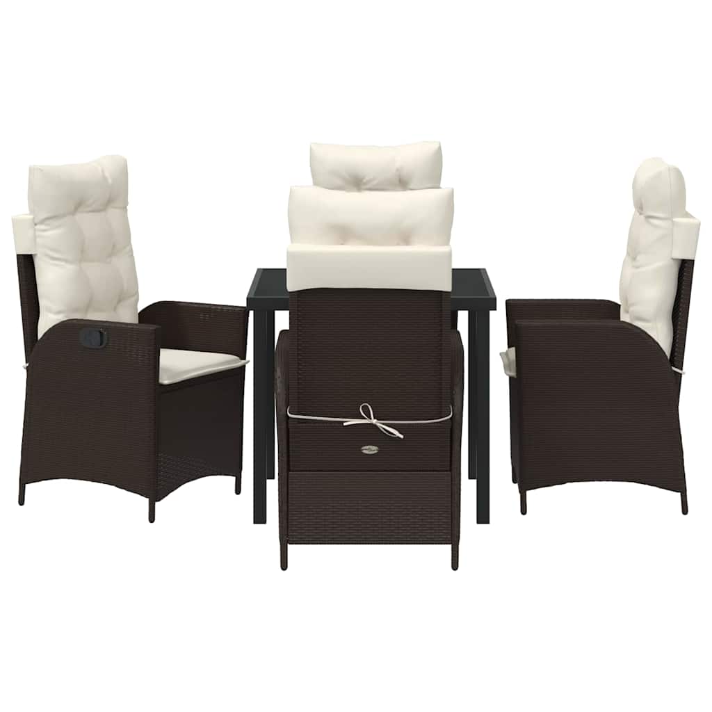 Ensemble de salle à manger pour jardin 5 pcs Marron polyrotin - XIOS