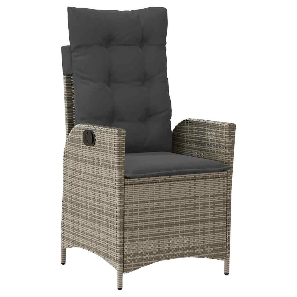 Ensemble de salle à manger pour jardin 3 pcs Gris polyrotin - XIOS