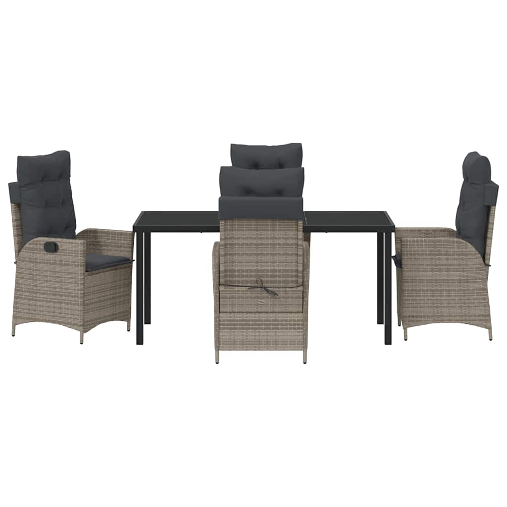 Ensemble de salle à manger pour jardin 5 pcs Gris polyrotin - XIOS
