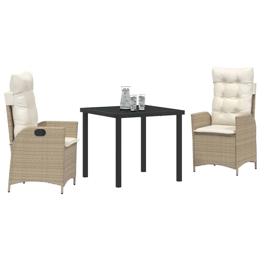 Ensemble de salle à manger pour jardin 3 pcs Beige polyrotin - XIOS
