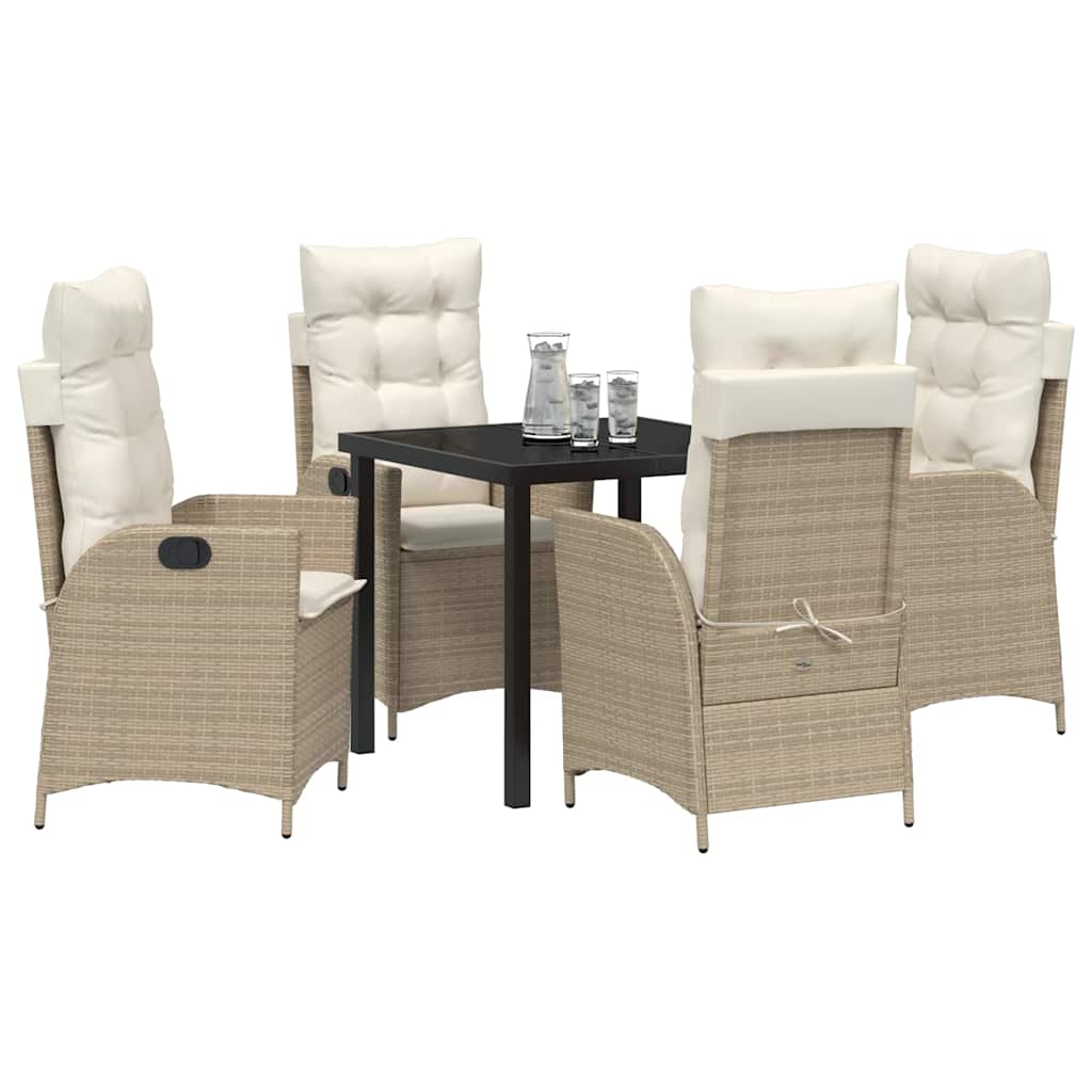 Ensemble de salle à manger pour jardin 5 pcs Beige polyrotin - XIOS