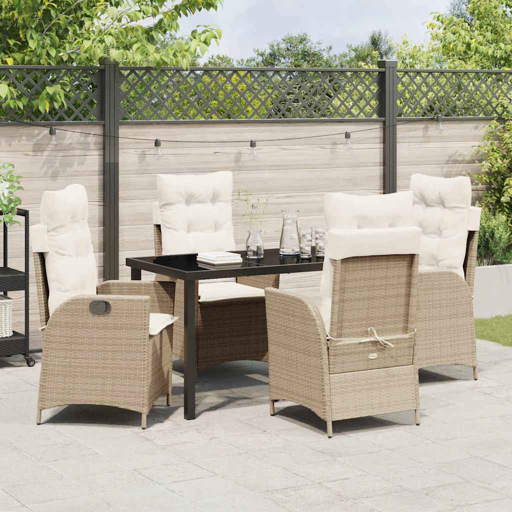 Ensemble de salle à manger pour jardin 5 pcs Beige polyrotin - XIOS