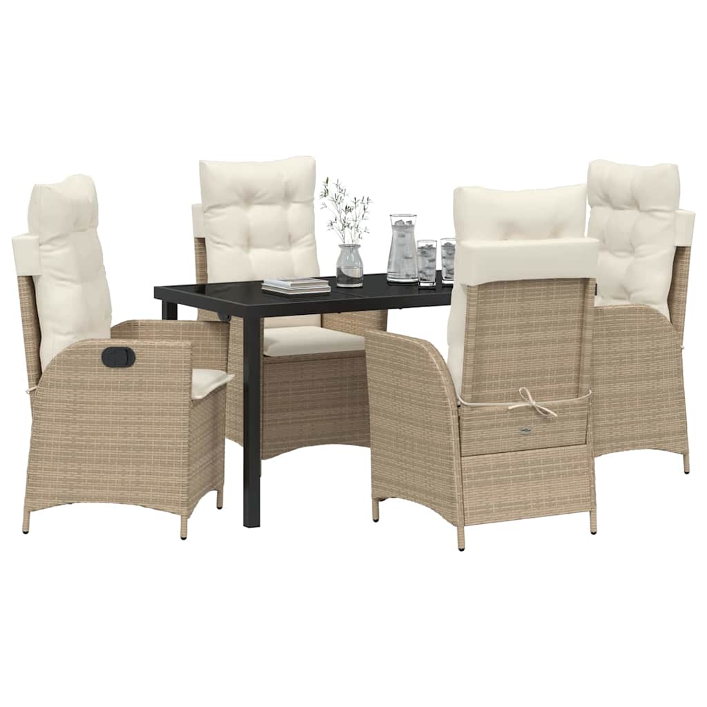 Ensemble de salle à manger pour jardin 5 pcs Beige polyrotin - XIOS