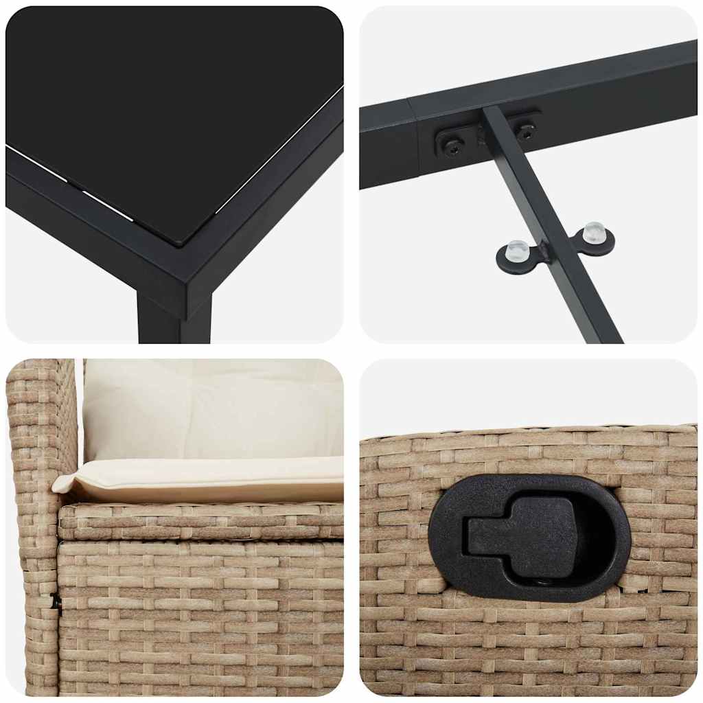 Ensemble de salle à manger pour jardin 5 pcs Beige polyrotin - XIOS