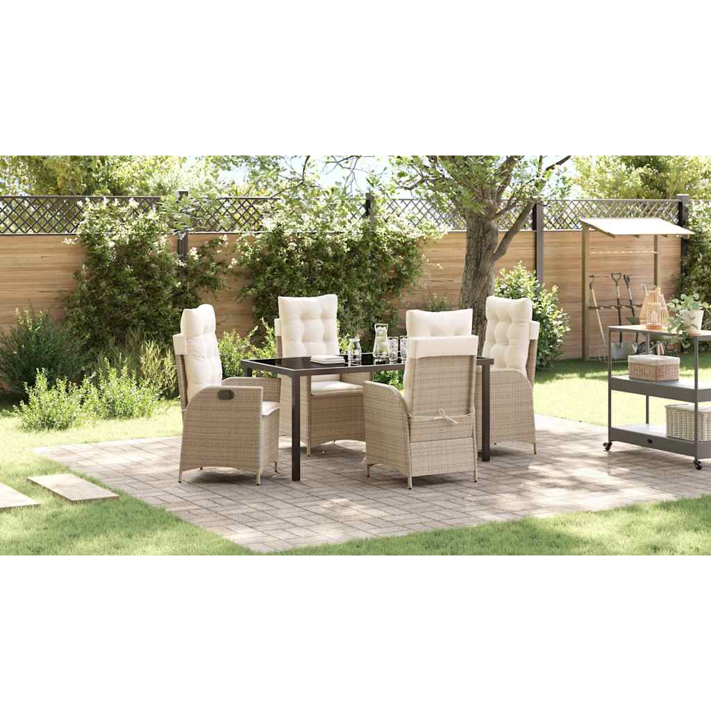 Ensemble de salle à manger pour jardin 5 pcs Beige polyrotin - XIOS