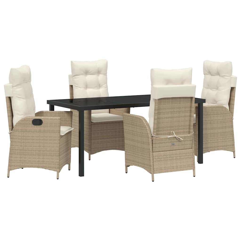 Ensemble de salle à manger pour jardin 5 pcs Beige polyrotin - XIOS