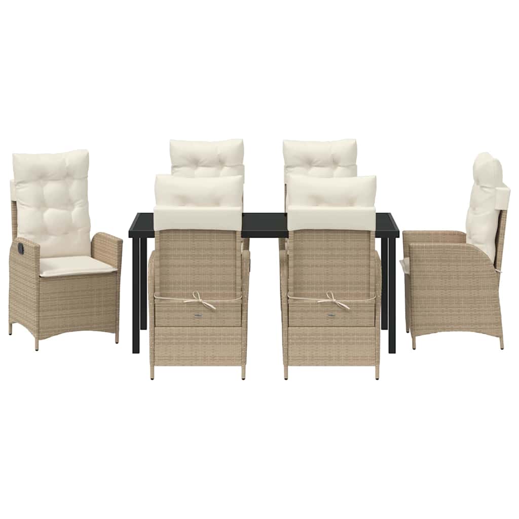 Ensemble de salle à manger pour jardin 7 pcs Beige polyrotin - XIOS