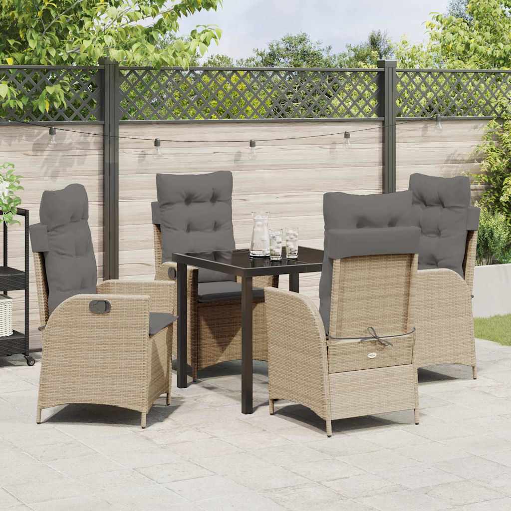 Ensemble de salle à manger pour jardin 5 pcs Beige polyrotin - XIOS