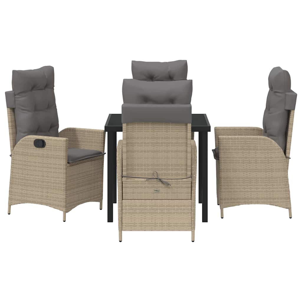 Ensemble de salle à manger pour jardin 5 pcs Beige polyrotin - XIOS