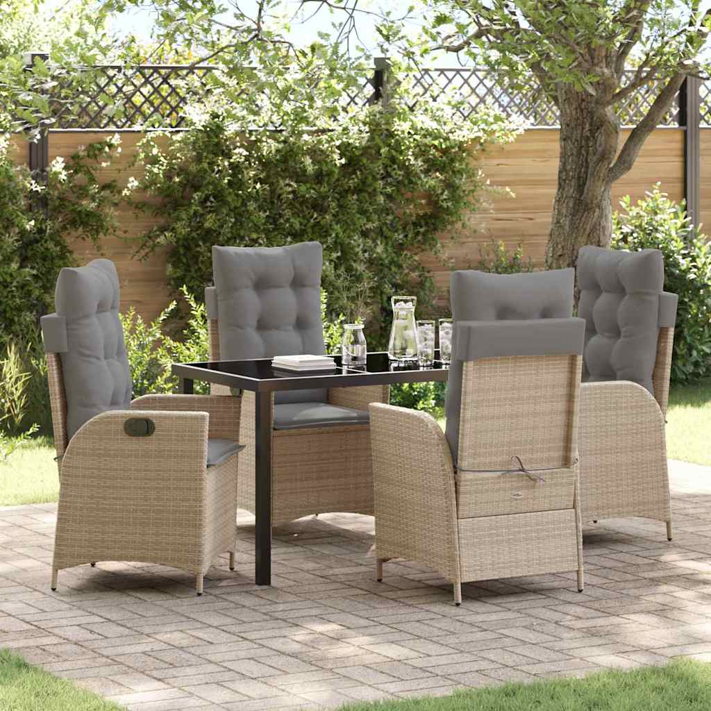 Ensemble de salle à manger pour jardin 5 pcs Beige polyrotin - XIOS