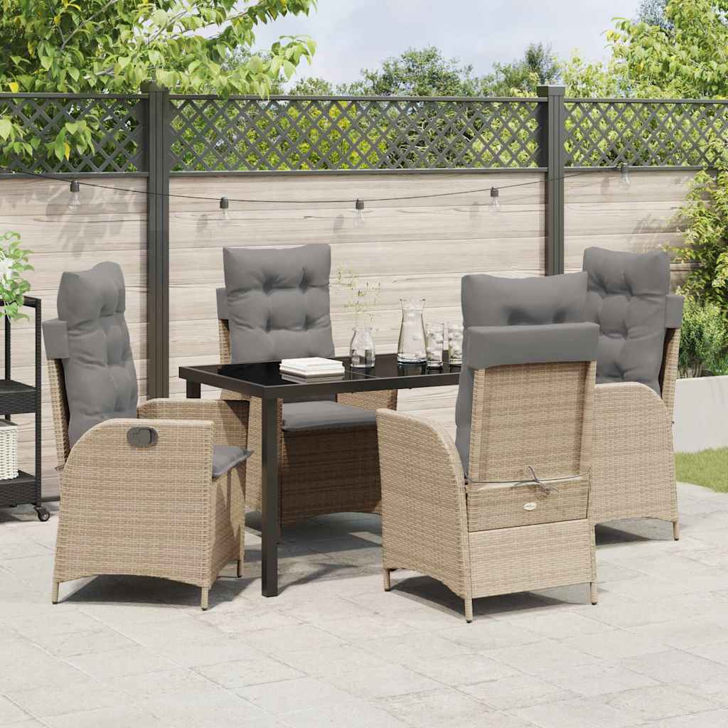Ensemble de salle à manger pour jardin 5 pcs Beige polyrotin - XIOS