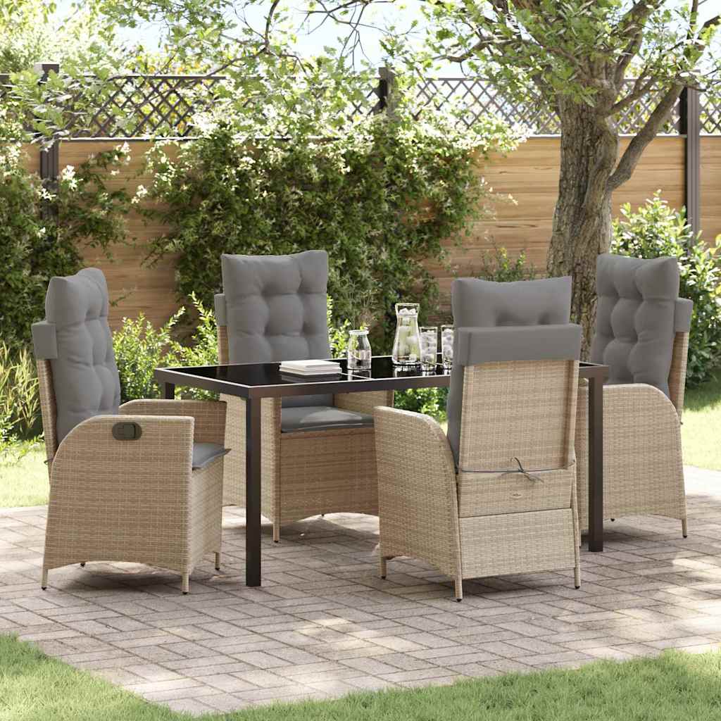 Ensemble de salle à manger pour jardin 5 pcs Beige polyrotin - XIOS