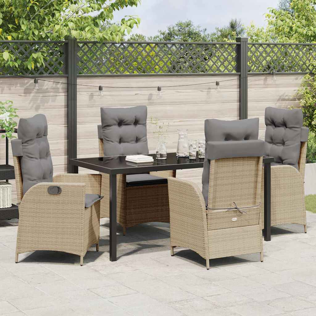 Ensemble de salle à manger pour jardin 5 pcs Beige polyrotin - XIOS