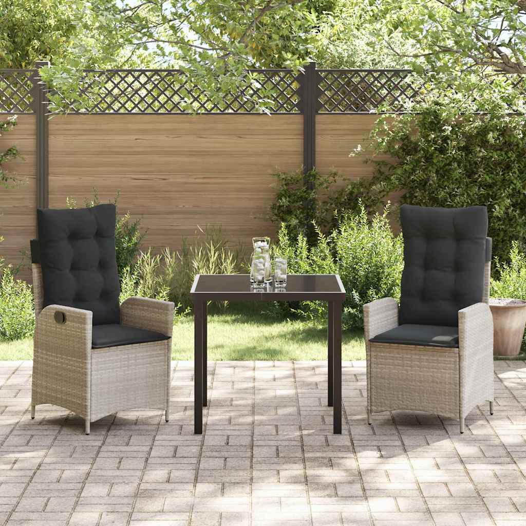 Ensemble de salle à manger pour jardin 3 pcs Gris clair - XIOS
