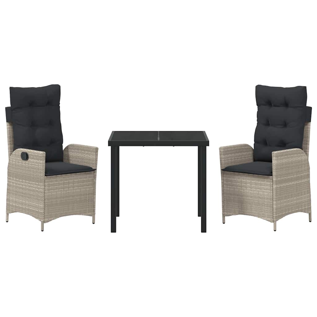 Ensemble de salle à manger pour jardin 3 pcs Gris clair - XIOS