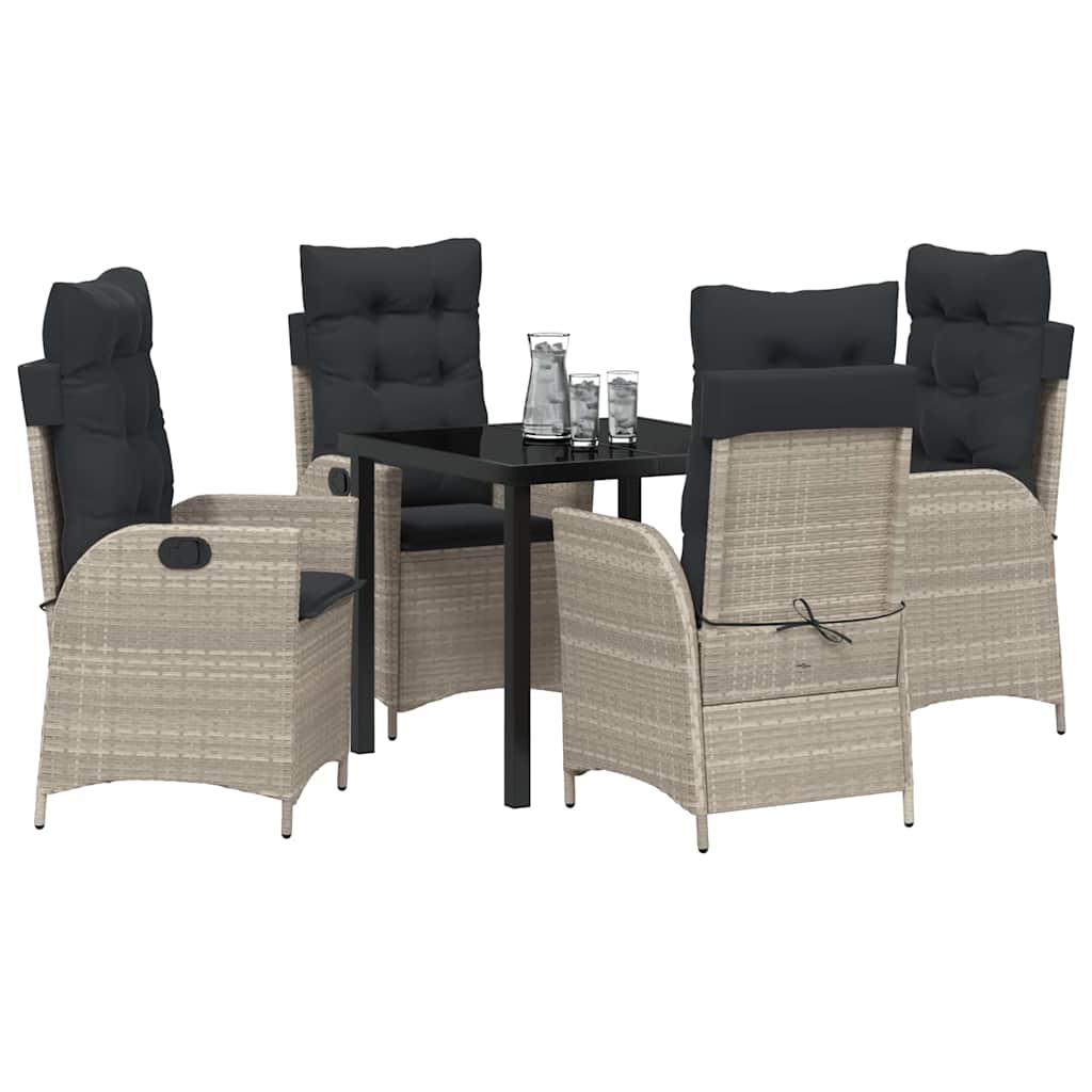 Ensemble de salle à manger pour jardin 5 pcs Gris clair - XIOS