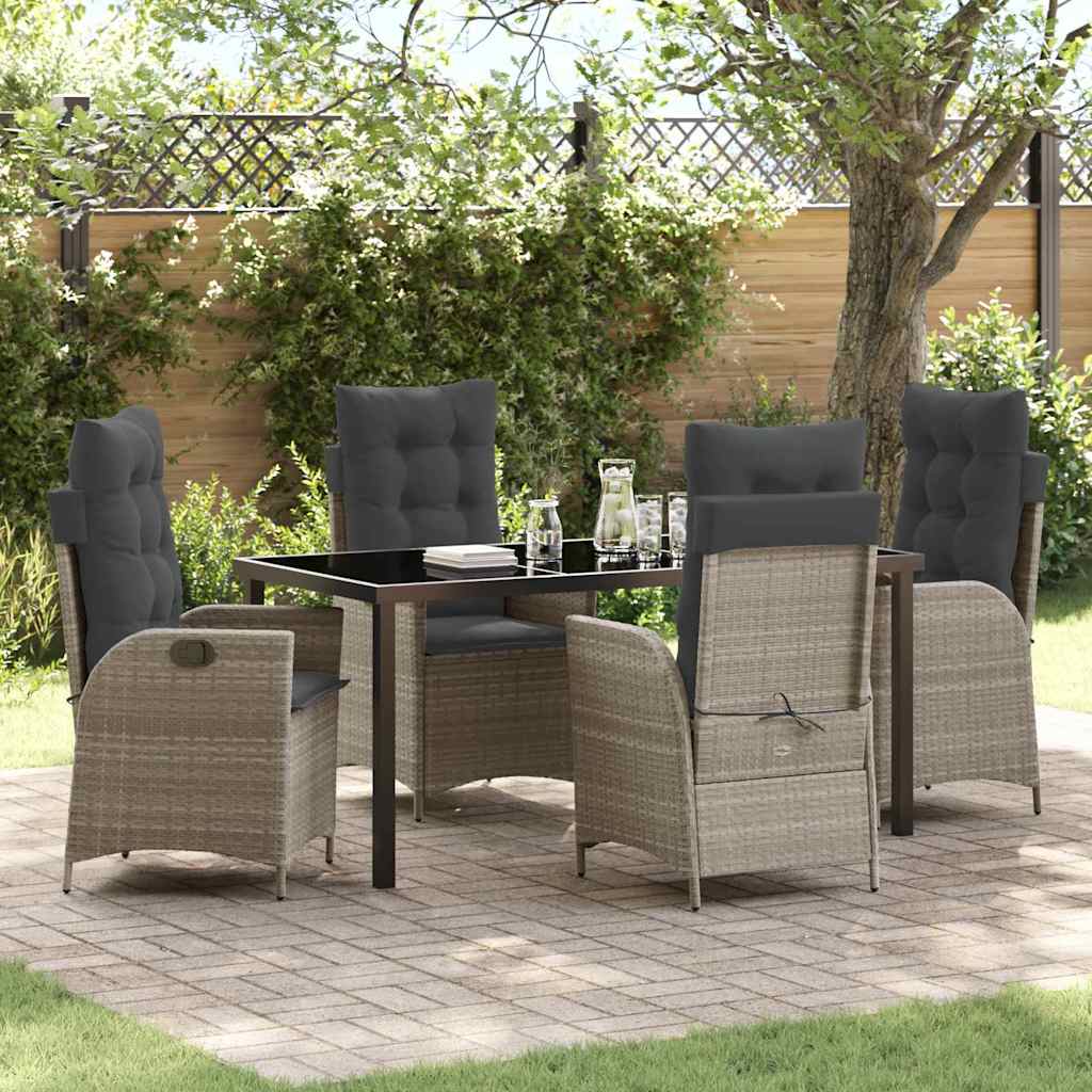 Ensemble de salle à manger pour jardin 5 pcs Gris clair - XIOS