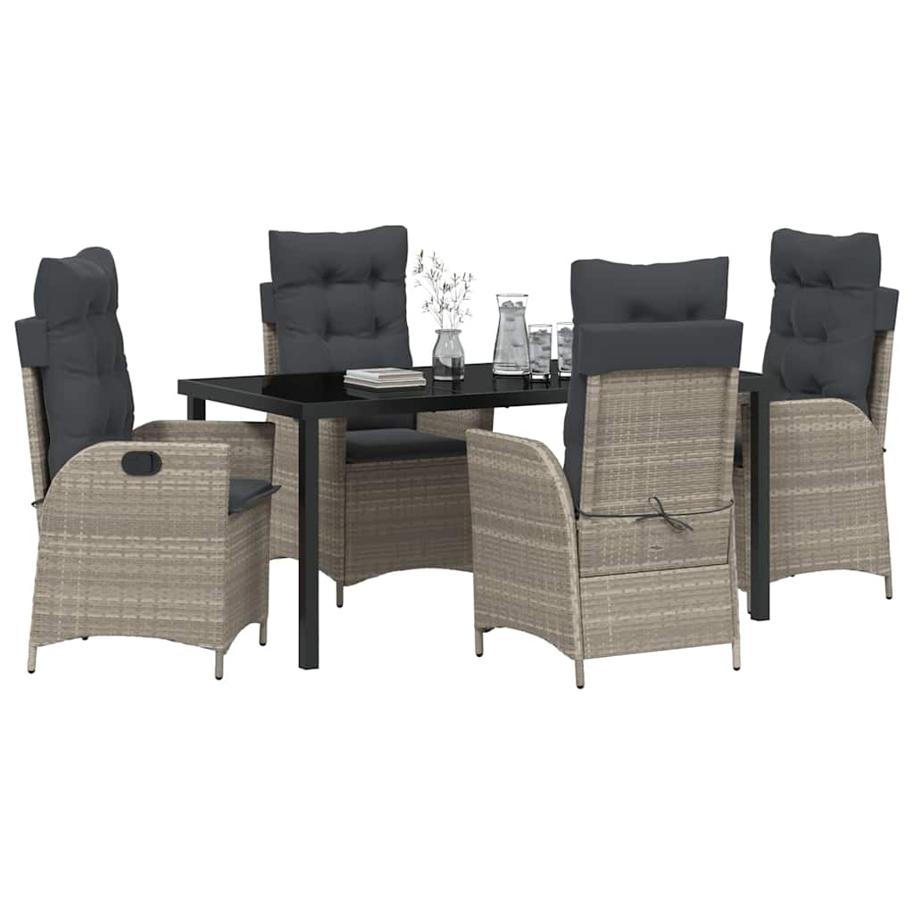 Ensemble de salle à manger pour jardin 5 pcs Gris clair - XIOS