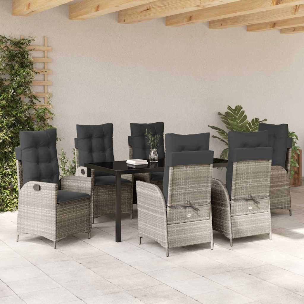 Ensemble de salle à manger pour jardin 7 pcs Gris clair - XIOS
