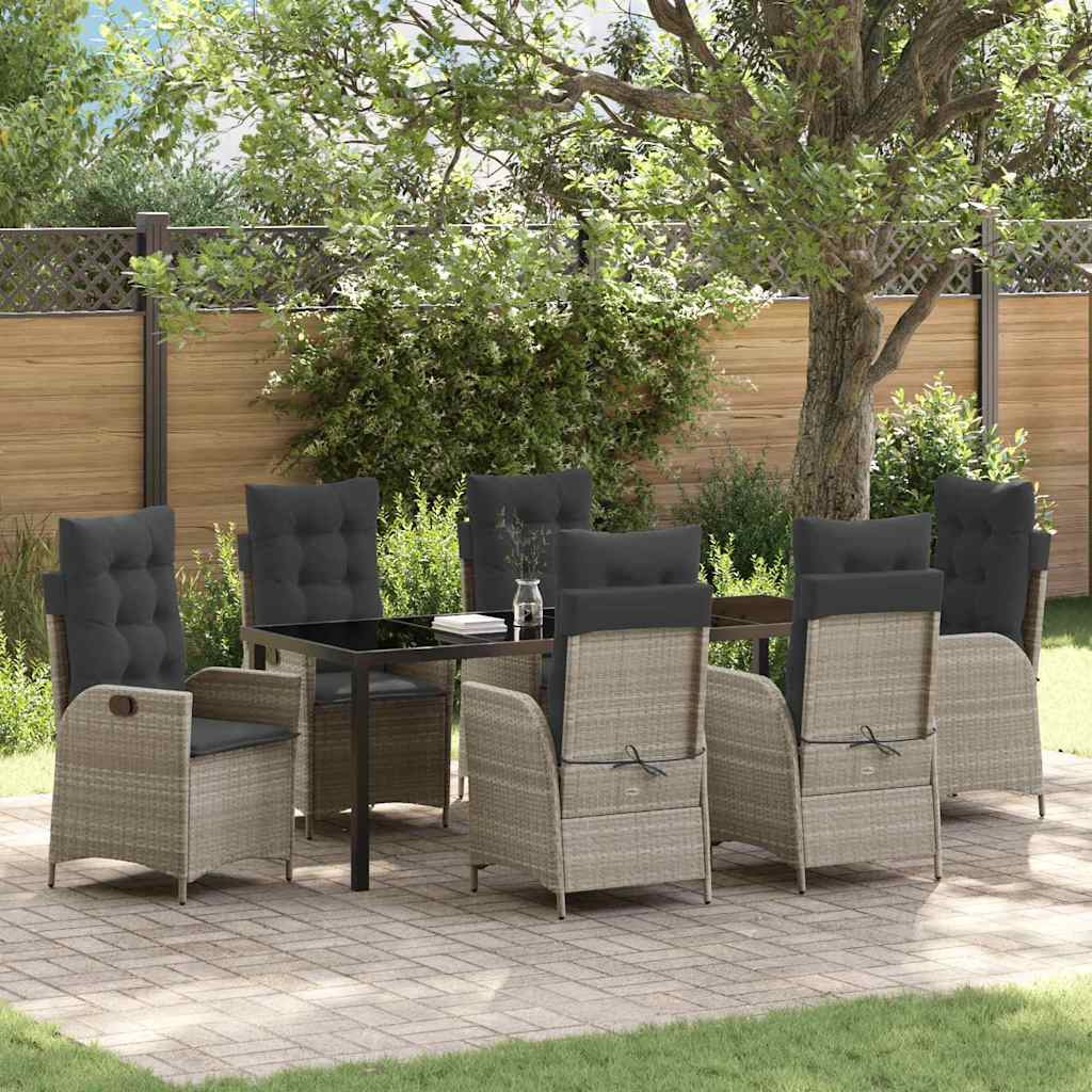 Ensemble de salle à manger pour jardin 7 pcs Gris clair - XIOS
