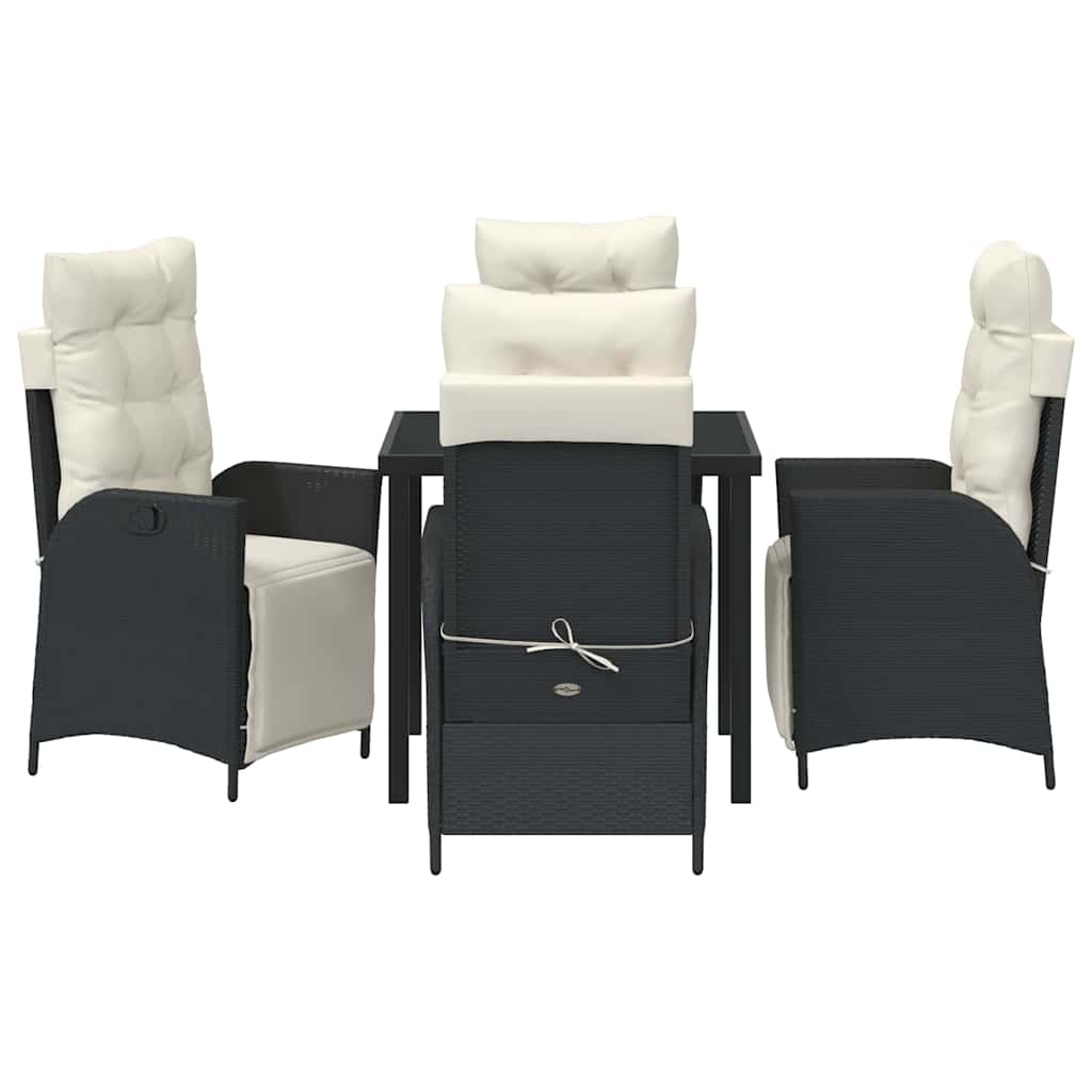 Ensemble de salle à manger pour jardin 5 pcs Noir polyrotin - XIOS