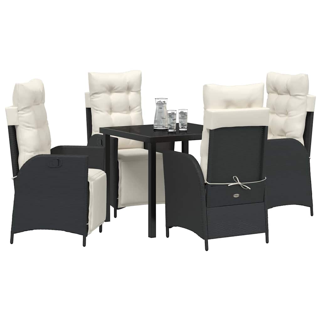 Ensemble de salle à manger pour jardin 5 pcs Noir polyrotin - XIOS