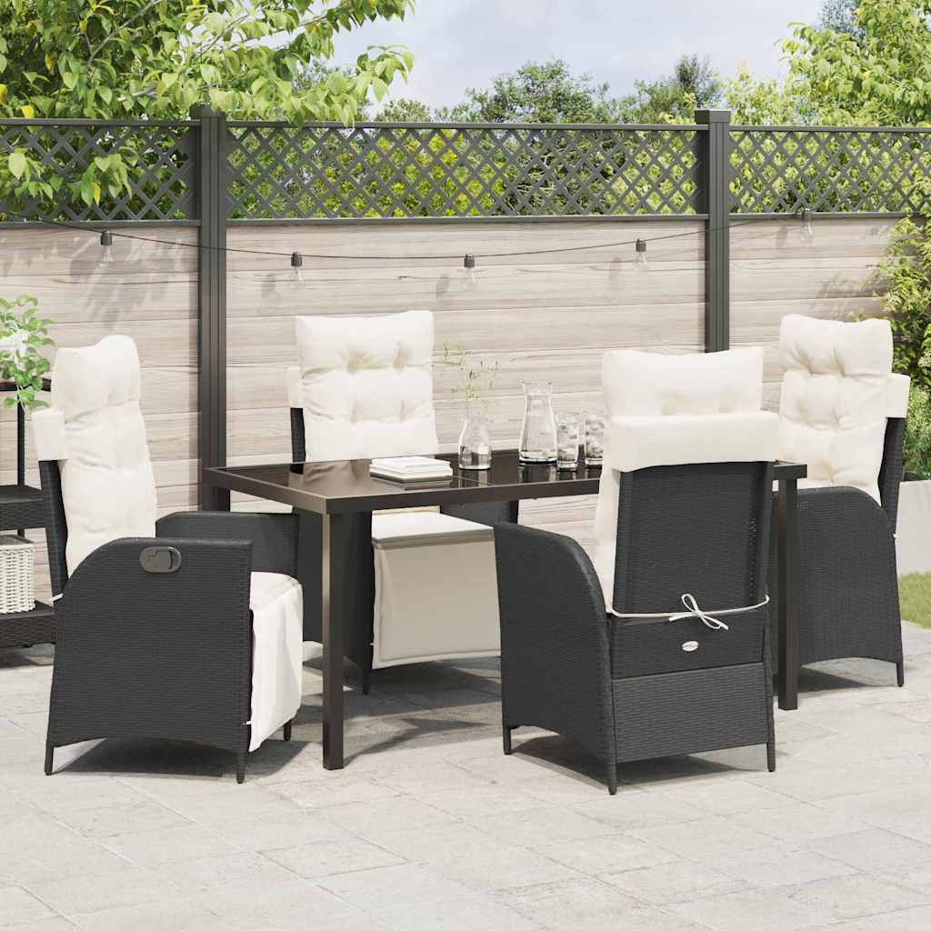Ensemble de salle à manger pour jardin 5 pcs Noir polyrotin - XIOS