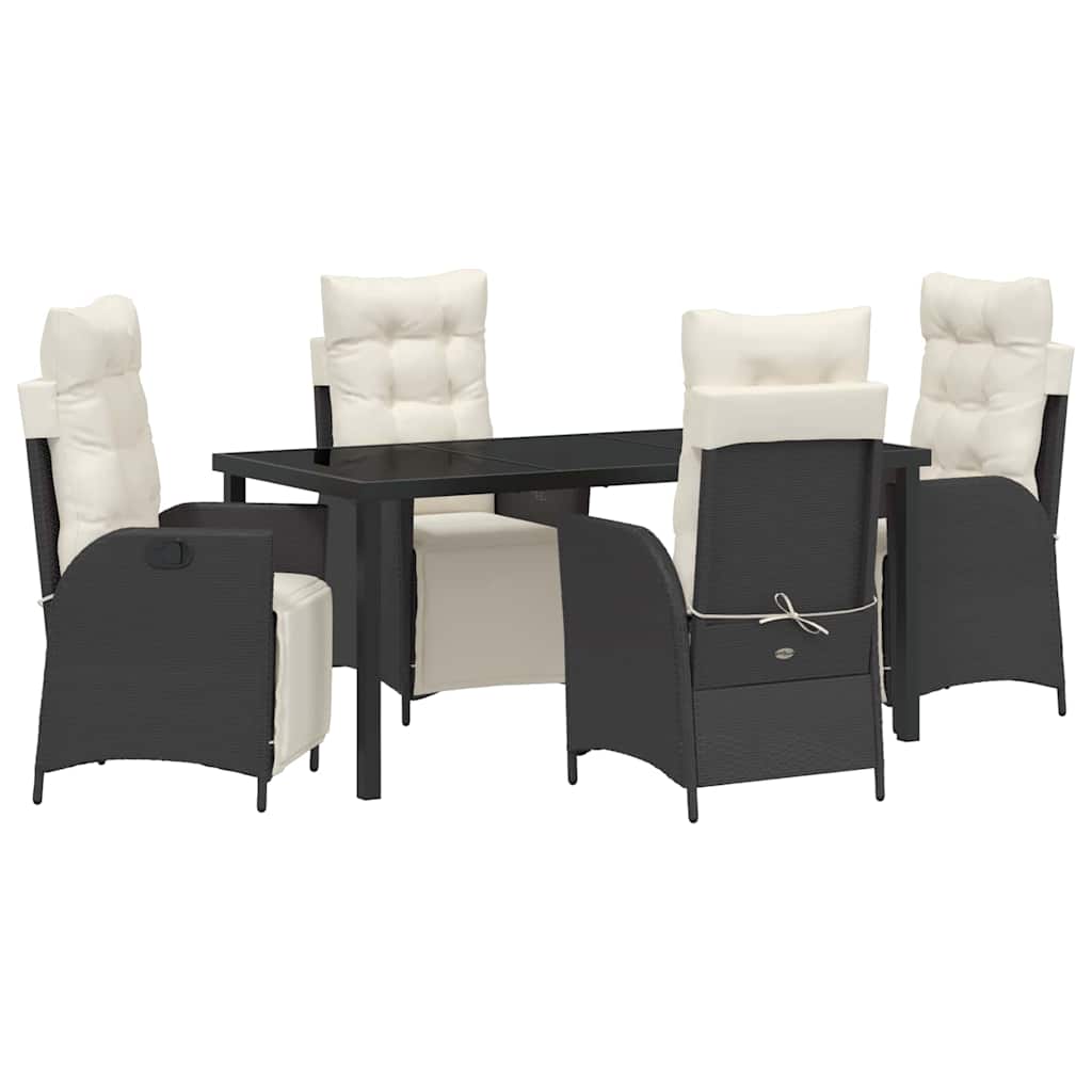 Ensemble de salle à manger pour jardin 5 pcs Noir polyrotin - XIOS