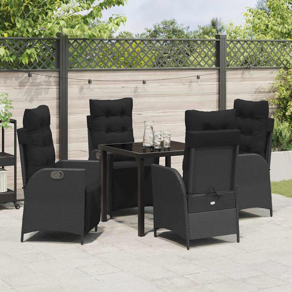 Ensemble de salle à manger pour jardin 5 pcs Noir polyrotin - XIOS