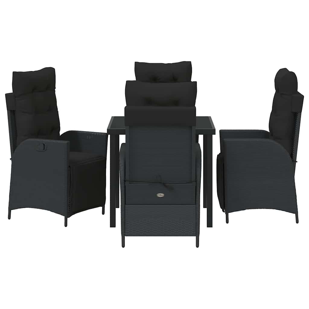 Ensemble de salle à manger pour jardin 5 pcs Noir polyrotin - XIOS
