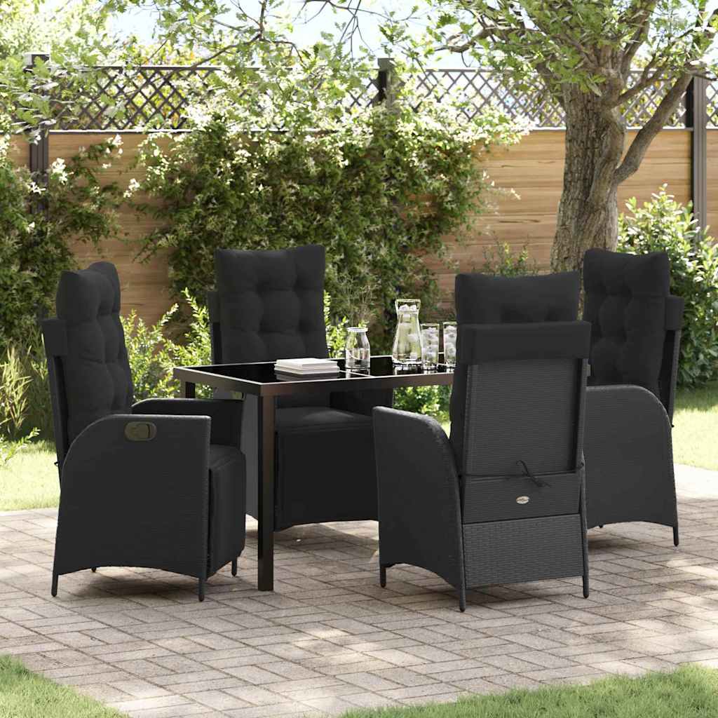 Ensemble de salle à manger pour jardin 5 pcs Noir polyrotin - XIOS