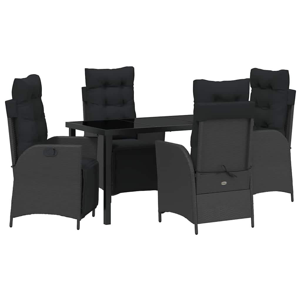 Ensemble de salle à manger pour jardin 5 pcs Noir polyrotin - XIOS