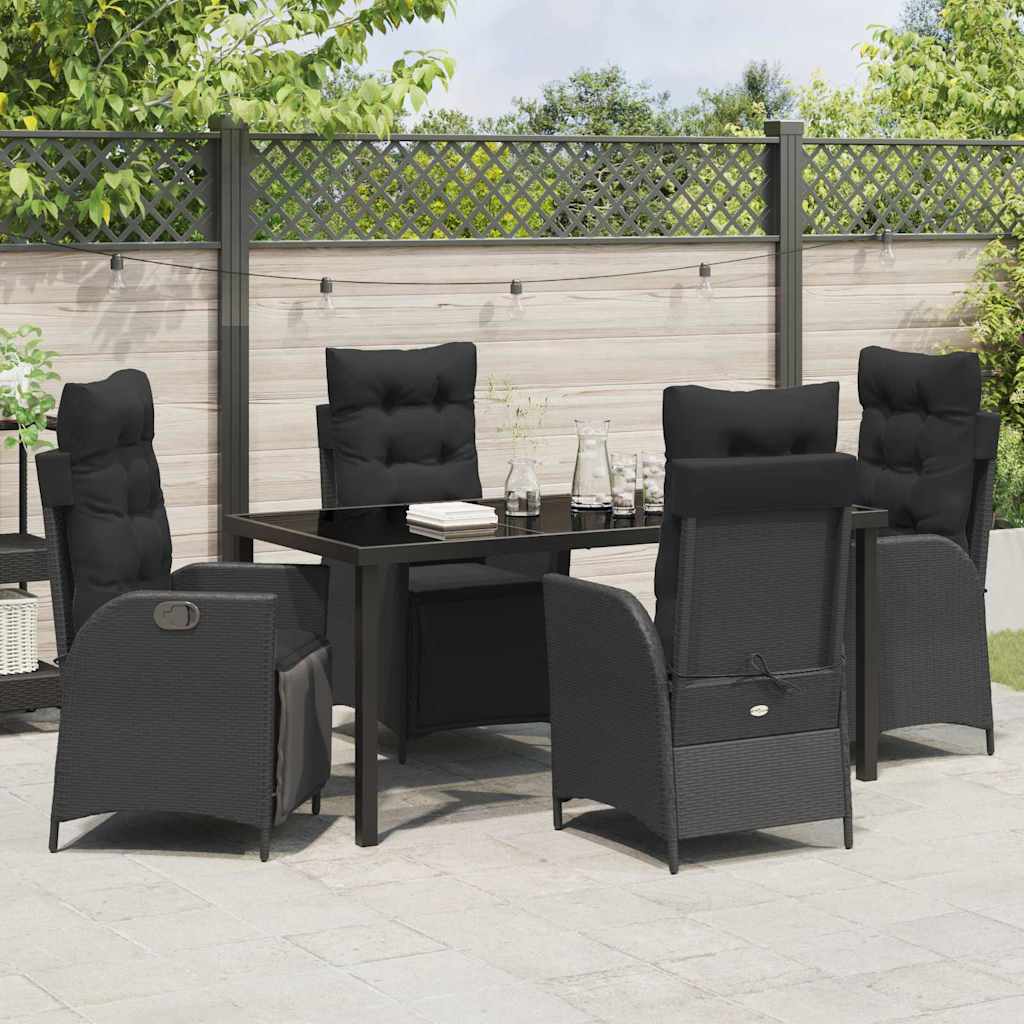 Ensemble de salle à manger pour jardin 5 pcs Noir polyrotin - XIOS