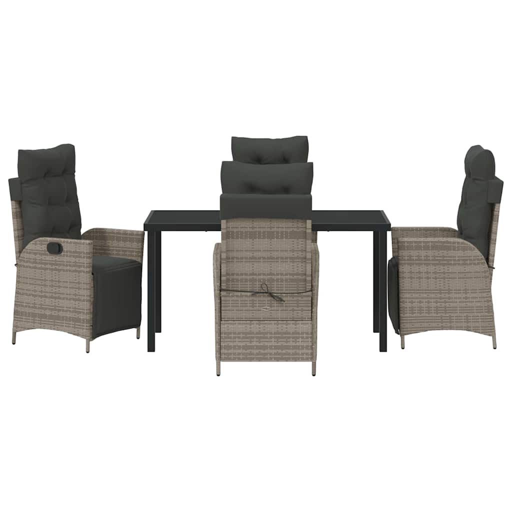 Ensemble de salle à manger pour jardin 5 pcs Gris polyrotin - XIOS