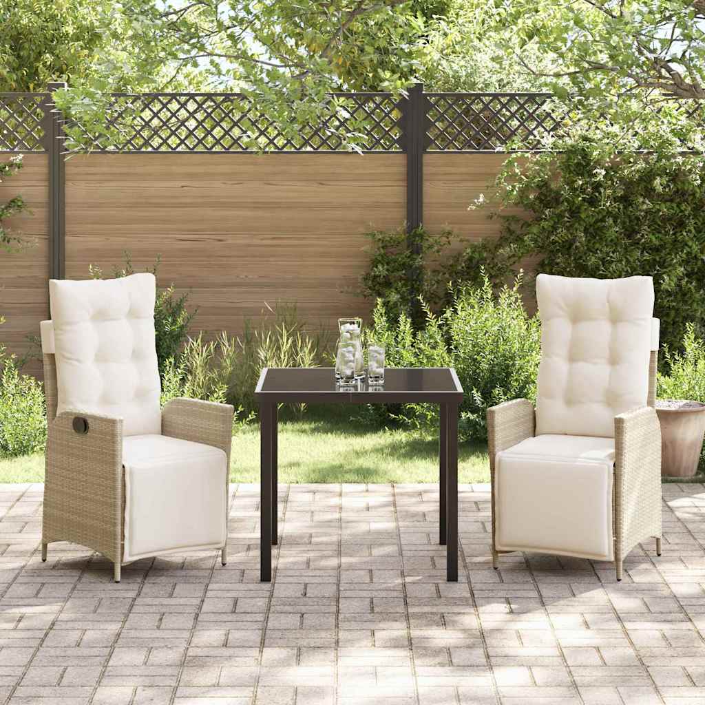 Ensemble de salle à manger pour jardin 3 pcs Beige polyrotin - XIOS