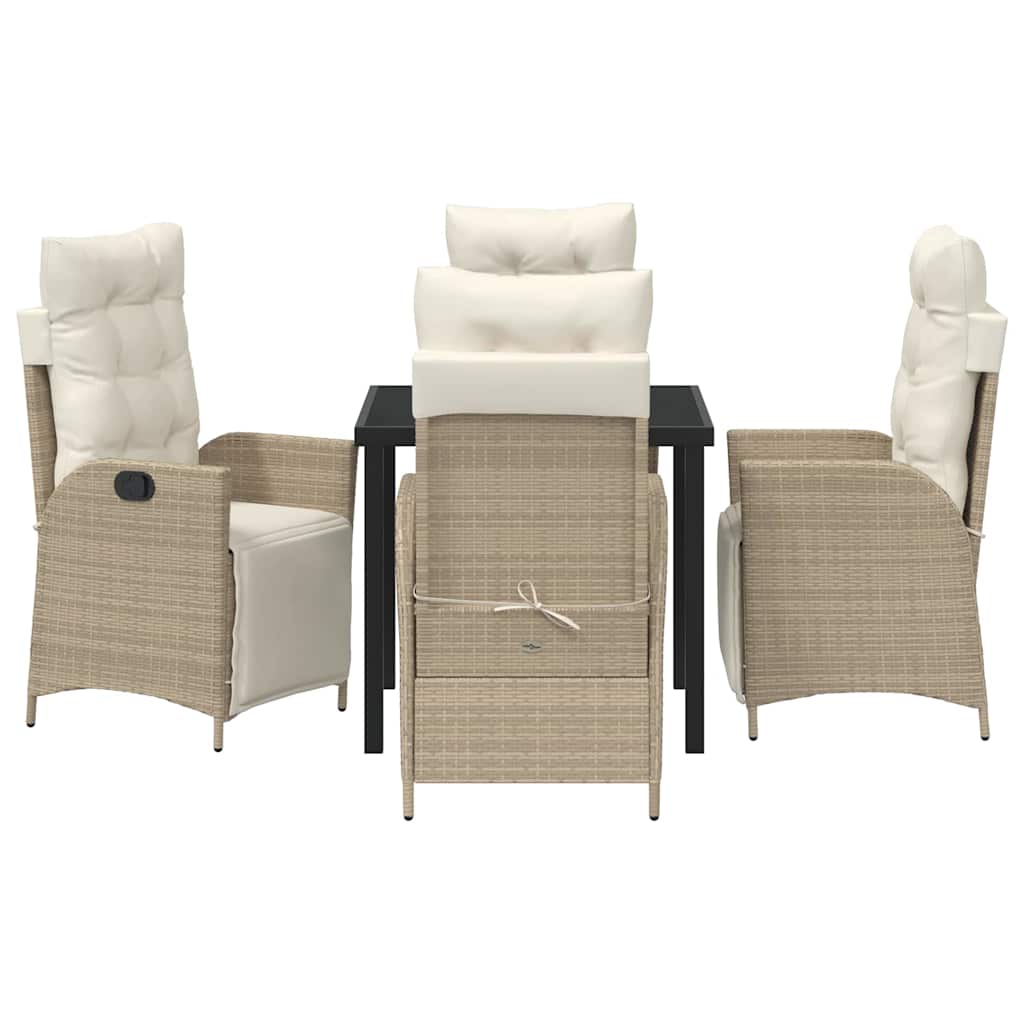 Ensemble de salle à manger pour jardin 5 pcs Beige polyrotin - XIOS
