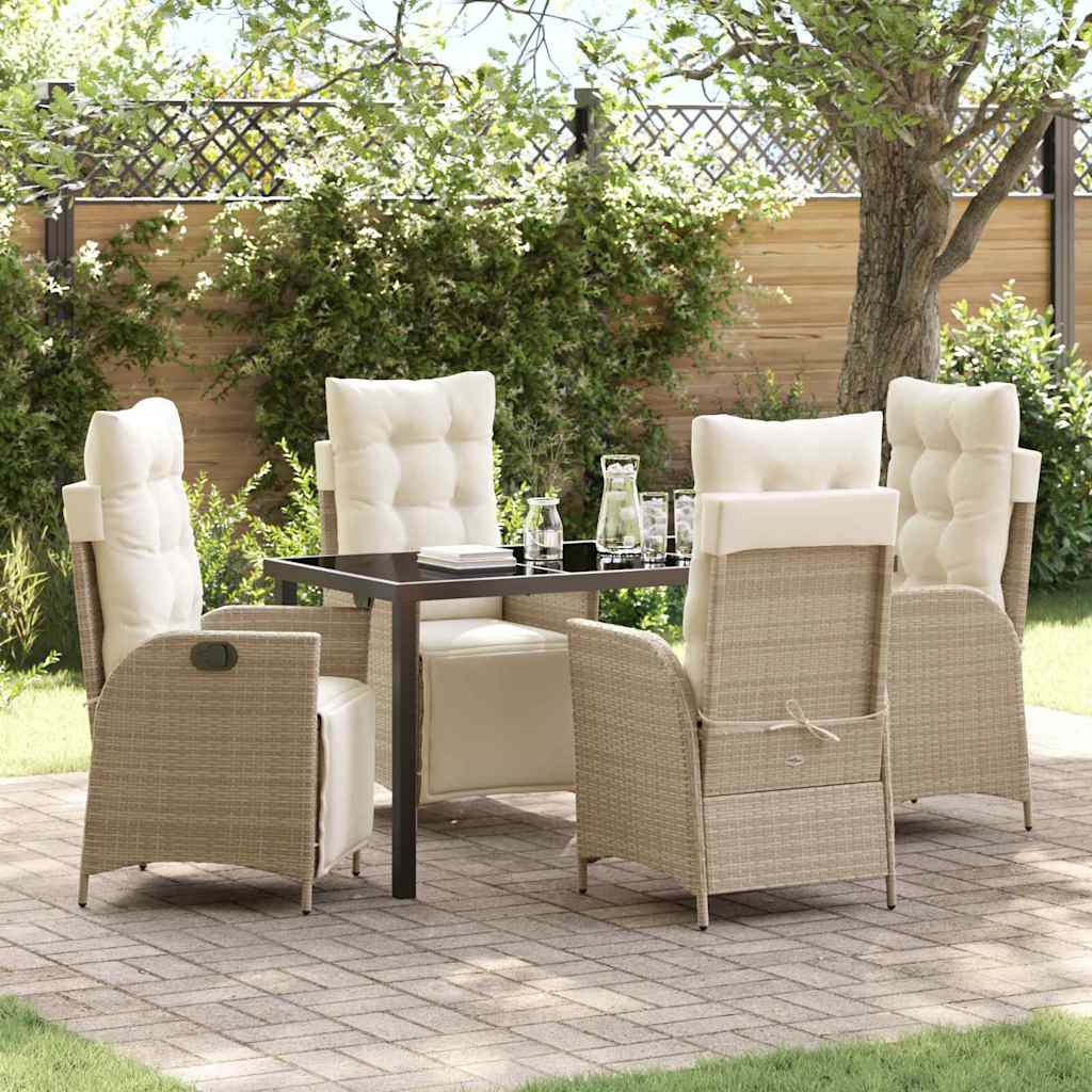 Ensemble de salle à manger pour jardin 5 pcs Beige polyrotin - XIOS