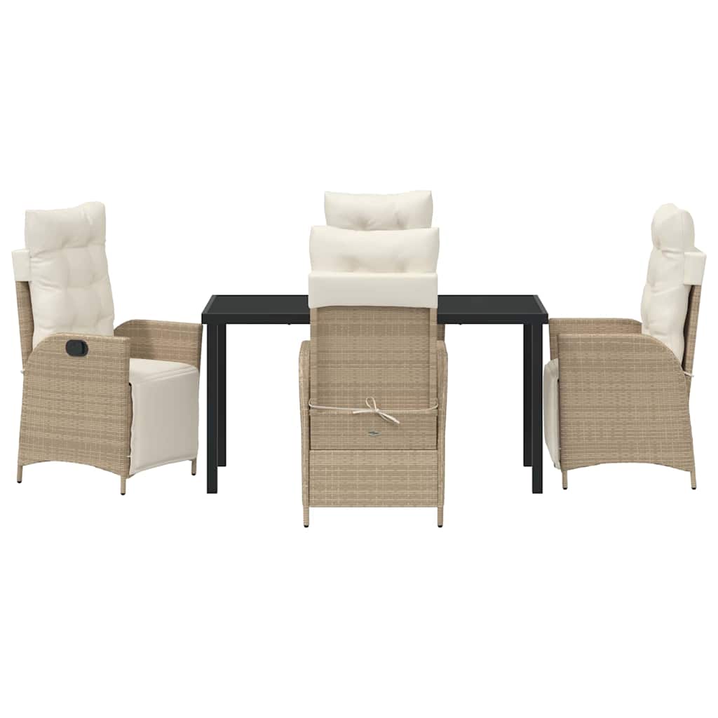 Ensemble de salle à manger pour jardin 5 pcs Beige polyrotin - XIOS