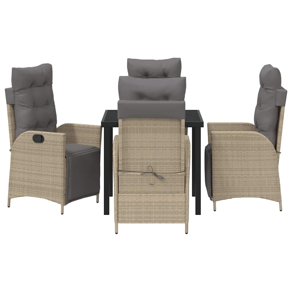 Ensemble de salle à manger pour jardin 5 pcs Beige polyrotin - XIOS