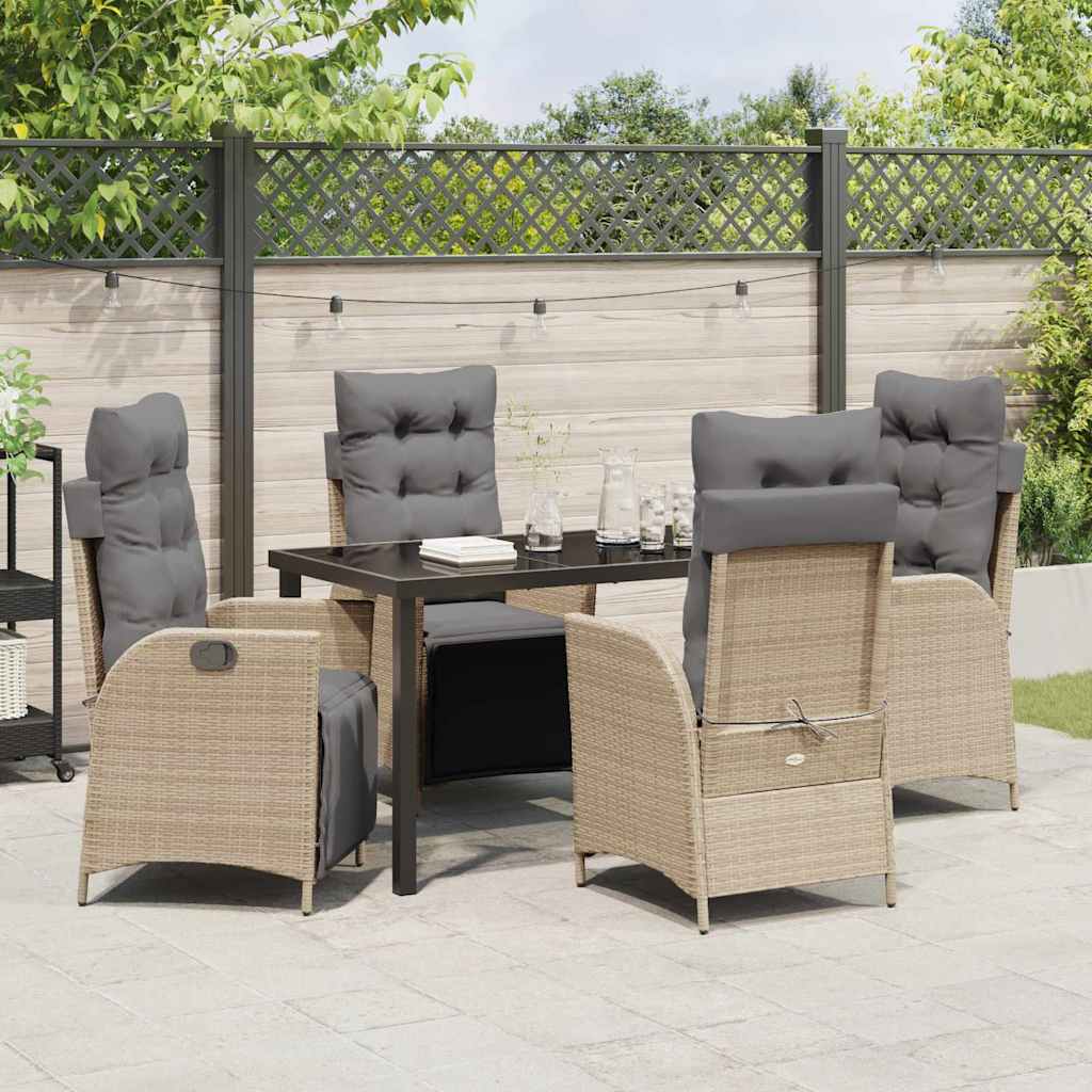 Ensemble de salle à manger pour jardin 5 pcs Beige polyrotin - XIOS