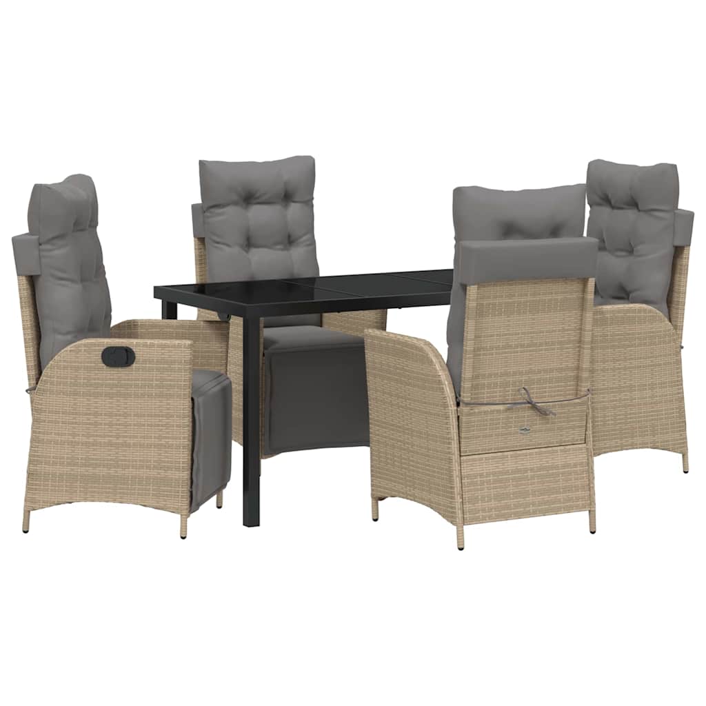 Ensemble de salle à manger pour jardin 5 pcs Beige polyrotin - XIOS