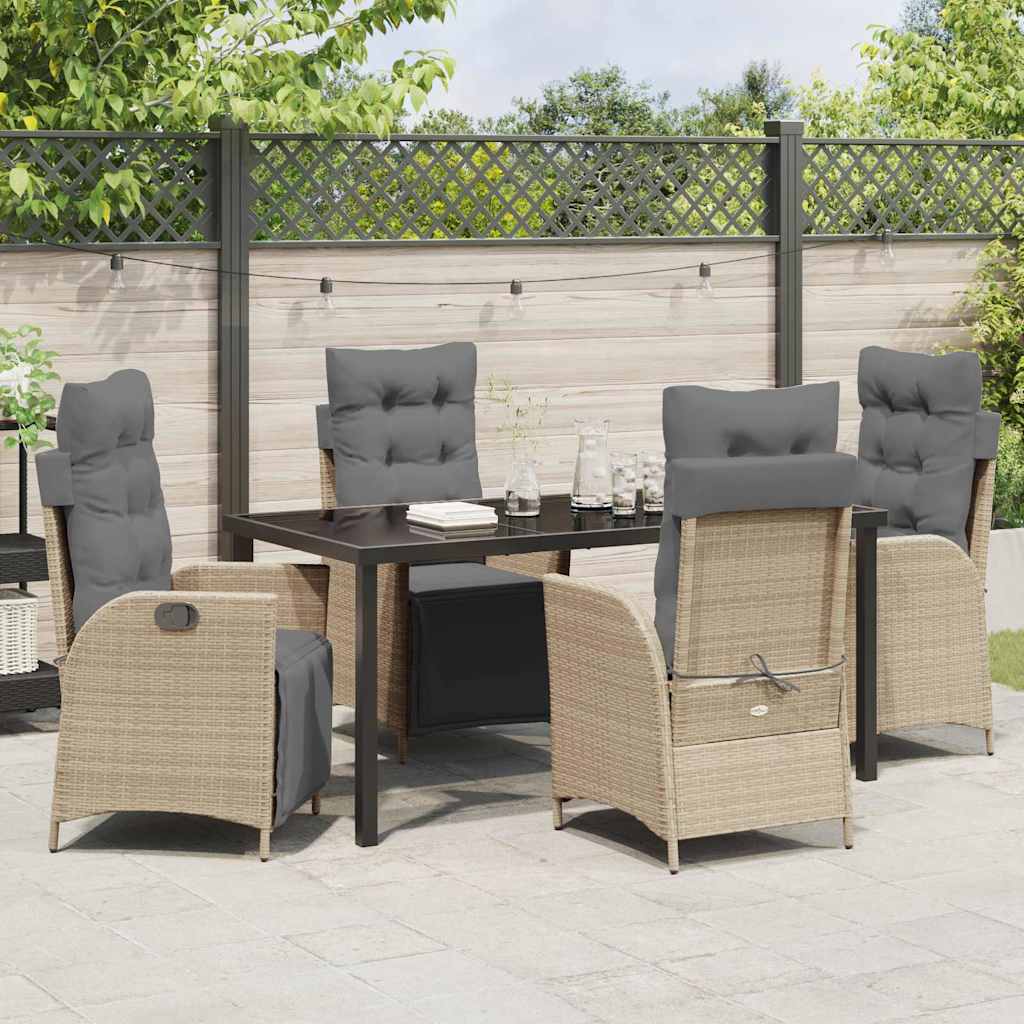 Ensemble de salle à manger pour jardin 5 pcs Beige polyrotin - XIOS