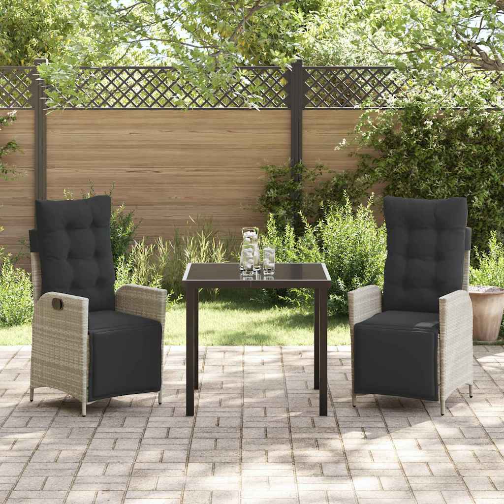 Ensemble de salle à manger pour jardin 3 pcs Gris clair - XIOS