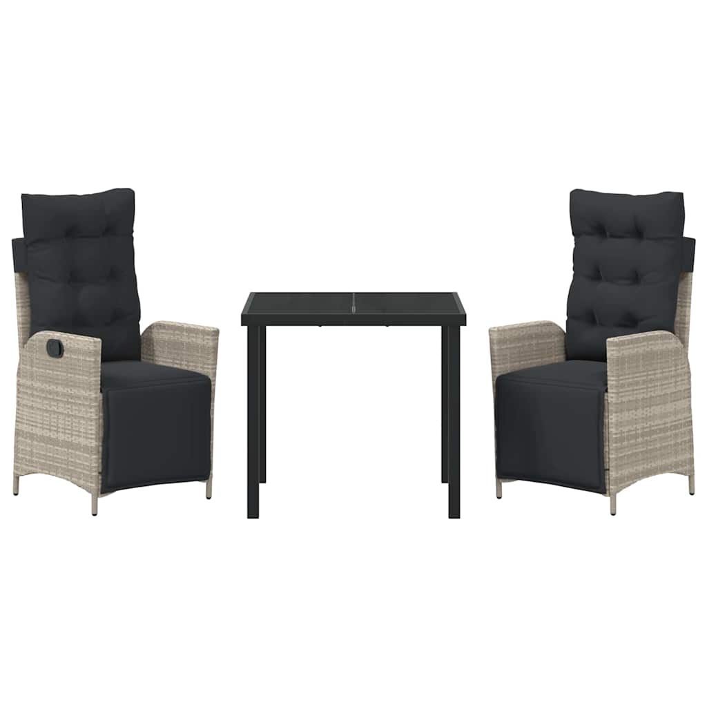Ensemble de salle à manger pour jardin 3 pcs Gris clair - XIOS