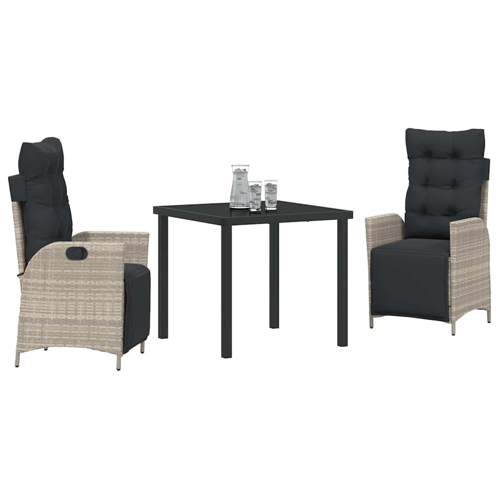 Ensemble de salle à manger pour jardin 3 pcs Gris clair - XIOS
