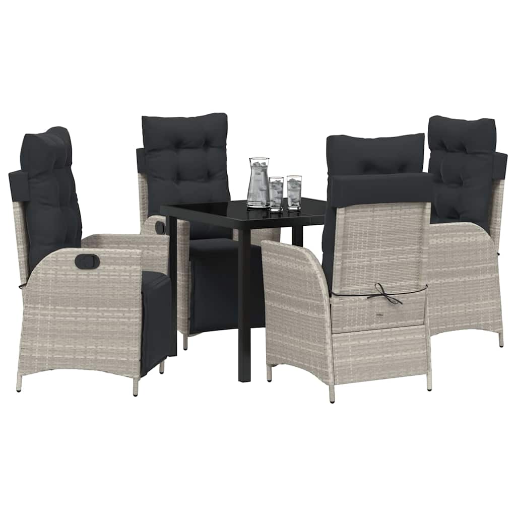 Ensemble de salle à manger pour jardin 5 pcs Gris clair - XIOS